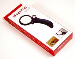 Magnifier többfunkciós nagyító 2,5 x / 25 x / 55 x nagyítással, led lámpával, UV fénnyel, hozzá tart...