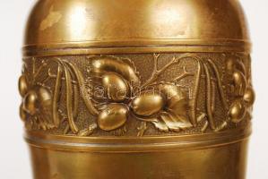 Argentor szecessziós réz váza, apró horpadással, jelzett, réz betéttel, m:34 cm /Argentor Art Noveau...