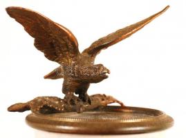 Emipre kandalló óra, működő szerkezettel (1820 körüli), alabástrom oszlopokkal, réz díszítésekkel, n...