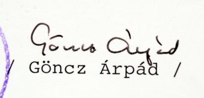 1991 Göncz Árpád (1922-) volt köztársasági elnök aláírása levélen