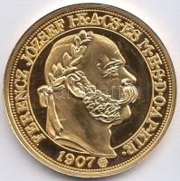 DN "Magyar aranypénzek utánveretben - Ferenc József jubileumi 100 korona" aranyozott Ag em...