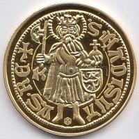 DN "Magyar aranypénzek utánveretben - Mátyás király aranyforint" aranyozott Ag emlékérem (...