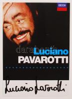 Luciano Pavarotti (1935-2007) olasz tenor aláírása az őt ábrázoló képen