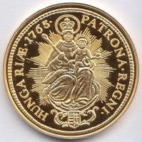 DN "Magyar aranypénzek utánveretben - Mária Terézia 2 dukát" aranyozott Ag emlékérem (5.5g...