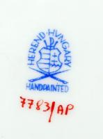 Herendi Apponyi mintás tálka, kézzel festett, jelzett, hibátlan, 13,5×9 cm