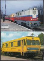 12 db MODERN használatlan motívumlap; főként magyar vonatok / 12 modern unused motive cards; mostly Hungarian trains