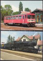 12 db MODERN használatlan motívumlap; főként magyar vonatok / 12 modern unused motive cards; mostly ...