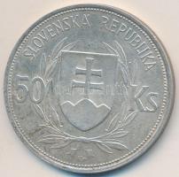 Szlovákia 1944. 50K Ag "Függetlenség 5. évfordulója" T:2- Slovakia 1944. 50 Korun Ag "5th Anniversary of Independence" C:VF Krause KM#10