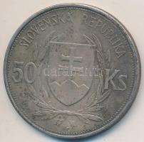 Szlovákia 1944. 50K Ag "Függetlenség 5. évfordulója" T:2-,3 Slovakia 1944. 50 Korun Ag "5th Anniversary of Independence" C:VF,F Krause KM#10