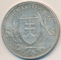 Szlovákia 1944. 50K Ag "Függetlenség 5. évfordulója" T:2-,3 Slovakia 1944. 50 Korun Ag "5th Anniversary of Independence" C:VF,F Krause KM#10