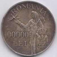 Románia 1946. 100.000L Ag T:2- Romania 1946. 100.000 Lei Ag C:VF