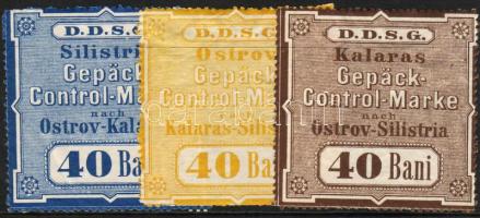 3db DDSG csomagellenőrzési bélyeg / 3 Stk DDSG Gepäck-Kontrollmarken