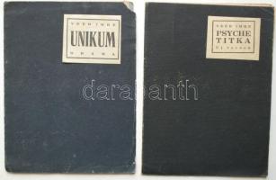 Veér Imre: Unikum; Psyche titka. Bp., 1920, Pfeifer Ferdinánd Nemzeti Könyvkereskedése. Kiadói papír...