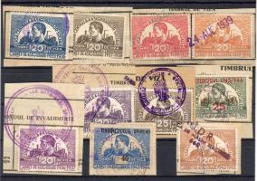 1935-1949 10 klf társadalombiztosítási bélyeg / 10 versch. Sozialversicherungsmarken