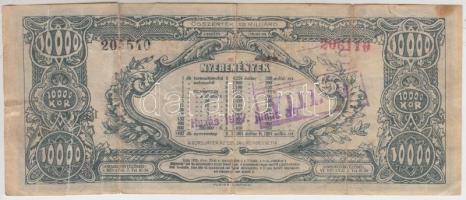 Budapest 1926. "Repülők tárgysorsjátéka" 10.000K dollár sorsjegy "B sor" felülbé...