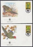 WWF Papagájok sor 4 FDC WWF Parrots set on 4 FDC