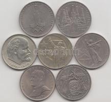 Szovjetunió 1967-1990. 1R (7xklf) T:vegyes
Soviet Union 1967-1990. 1 Rouble (7xdiff) C:mixed
