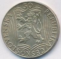 Csehszlovákia 1949. 50K Ag "Sztálin" T:2- Czechoslovakia 1949. 50 Korun Ag "Stalin" C:VF Krause KM# 28