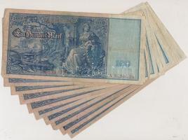Német Birodalom/Császárság 1910. 100M piros pecsét és sorszám (10x) T:III
German Empire 1910. 100 Ma...