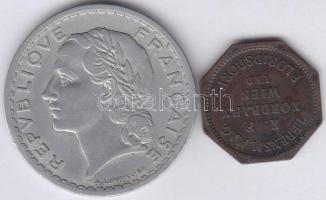 Franciaország 1946. 5Fr + Ausztria DN 2h "Bécsi és Floridsdorfi Északi Vasút" közlekedési ...