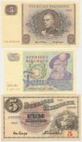 Svédország 1952. 5K + 1963. 5K + 1974 5K T:I-,III Sweden 1952. 5 Kronor + 1963. 5 Kronor + 1974. 5 Kronor C:AU,F Krause 33,50,51