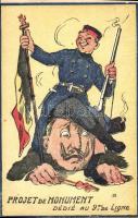 Projet de Monument / Entente cordiale military humorous card, Wilhelm II (EK)