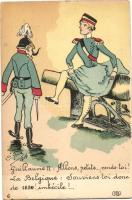 Wilhelm II and Alpons WWI military humorous card s: Geus (b)