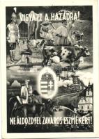 Hungarian values propaganda, folklore, Hortobágy, train, automobiles (EK)