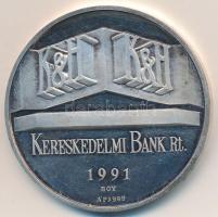 Bognár György (1944-) 1991. "Kereskedelmi Bank Rt." Ag emlékérem dísztokban (31,47g/0.999/42mm) T:exPP