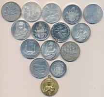 15db "II. János pál pápa" ezüstözött fém és Br emlékérmek klf országokból T:vegyes
15pcs o...