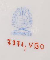 Herendi Viktória mintás áttört kosár, kézzel festett jelzett, apró mázhibával, d:12,5 cm, m:4,5 cm