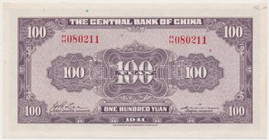 Kína/Central Bank 1941. 100Y T:I- (kis firka jobb felső sarokban)
China/Central Bank 1941. 100 Yuan ...