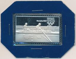 Amerikai Egyesült Államok 1980. 15c "Evezés" Ag olimpiai bélyegérem (12g/0.925) T:PP USA 1980. 15 Cents "Rowing" Ag olympic stamp medallion (12g/0.925) C:PP