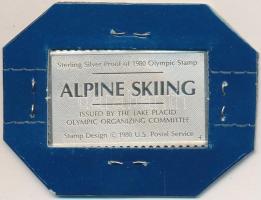 Amerikai Egyesült Államok 1980. 15c "Alpesi Síelés" Ag olimpiai bélyegérem (12g/0.925) T:P...
