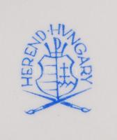 Herendi "Veszprémi járás" feliratos tálka, kézzel festett, jelzett, hibátlan, 13,5×9 cm