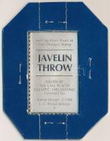 Amerikai Egyesült Államok 1980. 10c "Gerelyhajítás" Ag olimpiai bélyegérem (12g/0.925) T:P...