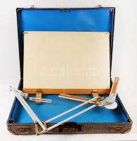 Hordozható mérnöki rajzasztal bőröndös kivitelben 80x100 cm