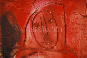 Schéner Mihály (1923-2009): Pásztorok. Olaj, farost, jelzett, keretben, 32×60 cm