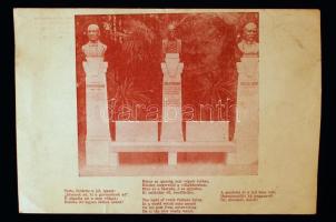 1930 Magyar nagyságok szoborparkja a Hűvösvölgyi gyermek szanatóriumban. A park avatására szóló megh...