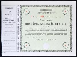 Budapest 1946. "Hungaria Nagyszálloda R.T." részvényelismervénye 160P-ről T:I