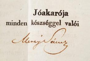 1843 Helytartótanácsi lleirat újoncozási ügyben, Mosony vármegyének Mérey Sándor (1779-1848) író, fő...