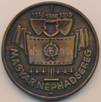 ~1970. "1514-1848-1919 / Magyar Néphadsereg" bronz plakett adományozói dísztokban T:1