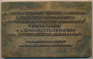 1970. "A Lenini eszmék terjesztésében a fiatalok kommunista nevelésében végzett kiemelkedő munkájáért V. I. Lenin születésének 100. évfordulója alkalmából a Magyar Néphadsereg Politikai Főcsoportfőnöksége" nagyalakú bronz plakett eredeti adományozói dísztokban T:1