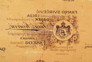 cca 1900 Lithográfiai nyomókő, rajta fejléces számlák nyomatával. Eszék, Rozsnyó... / Litho printing...