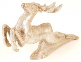 Régi alumínium szarvas dísz, 9×14 cm