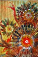 Solymári Walkó László (1909-1984): Humoros virágcsendélet. Olaj, vászon, jelzett, keretben, 60×40 cm