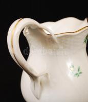 Herendi virág mintás tej kiöntő, kézzel festett, jelzett, hibátlan, m:8 cm