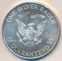 Amerikai Egyesült Államok 1977. "Liberty Lobby - George Washington / 1SE" Ag emlékérem (31.73g/0.999/39mm) T:BU USA 1977. "Liberty Lobby - George Washington / One Silver Eagle" Ag medal (31.73g/0.999/39mm) C:BU