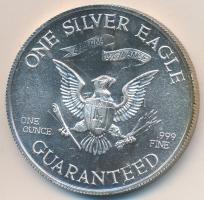 Amerikai Egyesült Államok 1977. "Liberty Lobby - George Washington / 1SE" Ag emlékérem (31.73g/0.999/39mm) T:BU USA 1977. "Liberty Lobby - George Washington / One Silver Eagle" Ag medal (31.73g/0.999/39mm) C:BU