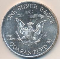 Amerikai Egyesült Államok 1977. "Liberty Lobby - George Washington / 1SE" Ag emlékérem (31.73g/0.999/39mm) T:BU USA 1977. "Liberty Lobby - George Washington / One Silver Eagle" Ag medal (31.73g/0.999/39mm) C:BU